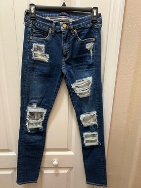 NWT Ramy Brook Naomi Distressed Ripped Sequin Skinny Jeans